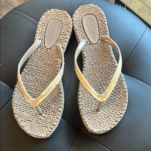 Ilse Jacobsen Grayish Tan flip-flops size 38/ 7 1/2 -8